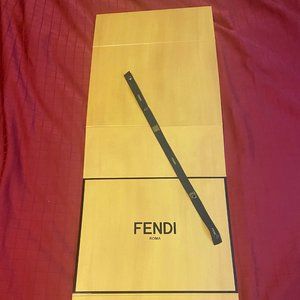GENUINE FENDI NEW Shoe Box with FENDI Logo Snap Ribbon